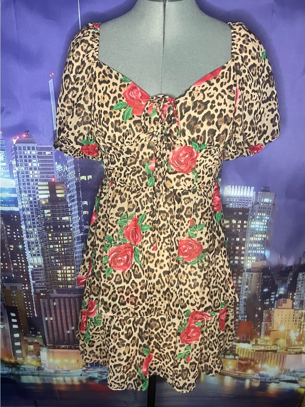 City Studio Leopard Print Top in Tan, Brown, Black